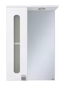 Зеркало с шкафчиком «Misty» Урал 50 с подсветкой белый левый