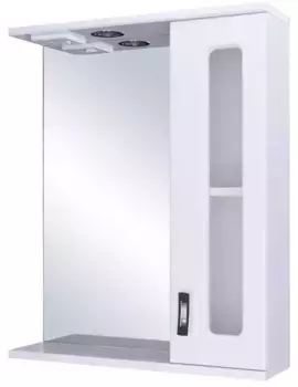 Зеркало с шкафчиком «Onika» Кристалл 58.01 с подсветкой белый правый