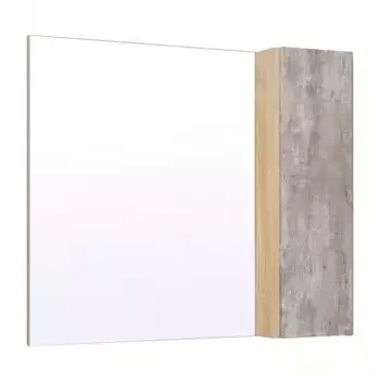 Зеркало с шкафчиком «Runo» Мальта 85 без света серое/дуб универсальное