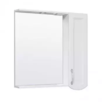 Зеркало с шкафчиком «Runo» Неаполь 75 с подсветкой белое правый