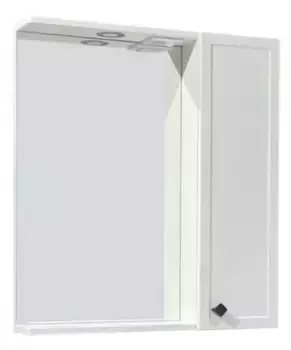 Зеркало с шкафчиком «Runo» Римини 65 с подсветкой белое правое