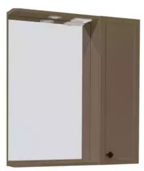 Зеркало с шкафчиком «Runo» Римини 65 с подсветкой бежевое правое