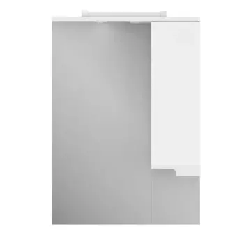 Зеркало с шкафчиком «Uncoria» Брента 60 с подсветкой белый глянец правое