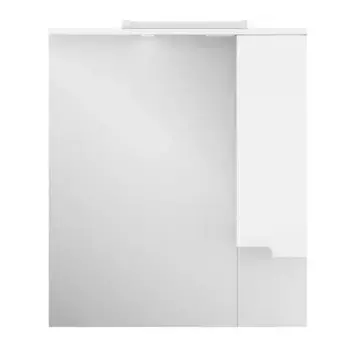 Зеркало с шкафчиком «Uncoria» Брента 70 с подсветкой белый глянец правое