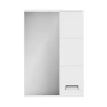 Зеркало с шкафчиком «Uncoria» Рейн 50 без света белый глянец правое