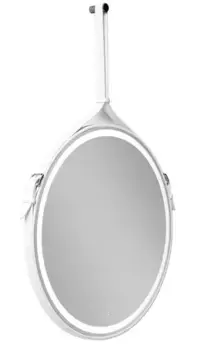 Зеркало «Sancos» Dames 65 с подсветкой на ремне из белой кожи