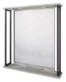 Зеркало «Sanflor» Бруклин 60 с подсветкой бетон пайн экзотик/чёрный муар