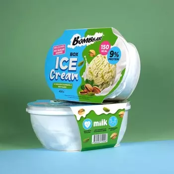 Мороженое протеиновое без сахара - Со вкусом пломбира и фисташки (400 г)