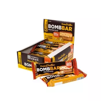 Ореховый протеиновый батончик Bombbar - Peanut Butter (12 шт)