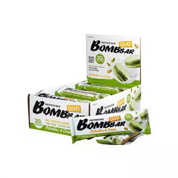 Протеиновые батончики Bombbar – Duo - Кремовая фисташка (12 шт)
