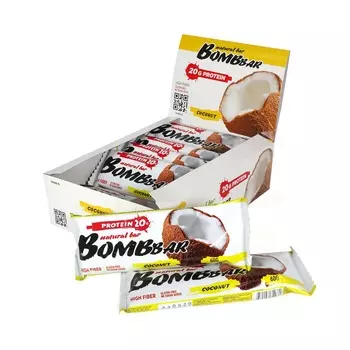 Протеиновый батончик Bombbar - Кокос (12 шт.)