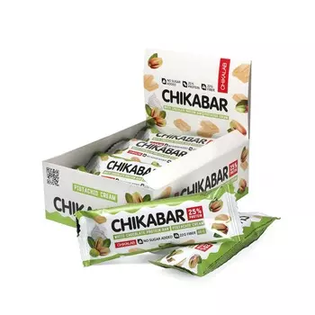 Протеиновый батончик Chikalab – Chikabar - Фисташковый крем (12 шт.)