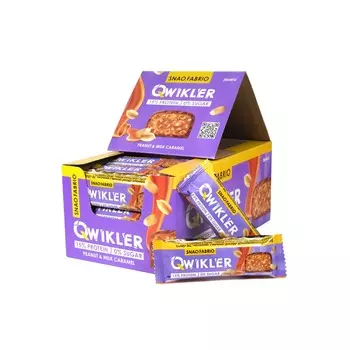 Шоколадный батончик без сахара "QWIKLER" (Квиклер) - Орех в карамели (30 шт)