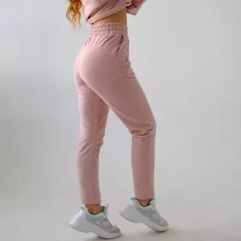 Брюки с отстрочкой - Пудра S(42)