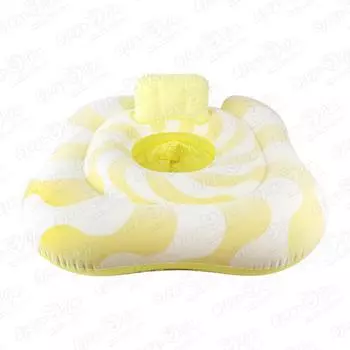 Круг для плавания Bestway с сиденьем и спинкой бело-желтый 79x79см