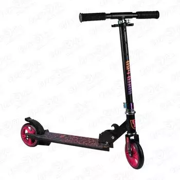 Самокат Rollo Pro двухколесный складной черно-розовый 145мм с 8лет