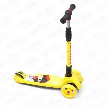 Самокат ROLLO PRO трехколесный со складной ручкой и рисунком в ассортименте