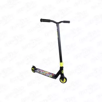 Самокат ROLLO PRO трюковый с наклейками 100мм желто-черный