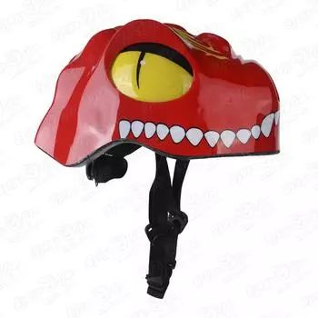 Шлем ROLLO PRO защитный Динозавр красный