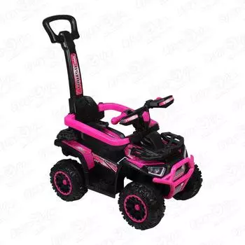 Толокар Квадроцикл Lanson Toys с ограничителями и съемной ручкой черно-розовый
