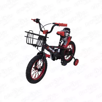 Велосипед Champ Pro В14 двухколесный с корзиной черный с оранжевыми вставками