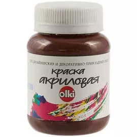 Акриловая коричневая краска olki, 100 мл