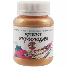 Акриловая краска золотая тёмная, 100 мл, olki