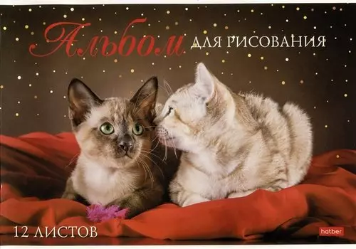 Альбом для рисования Hatber, "Мы любим котиков", А4, 12 листов, в ассортименте