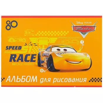 Альбом для рисования Hatber, "Тачки", А4, 12 листов, на скрепке, в ассортименте