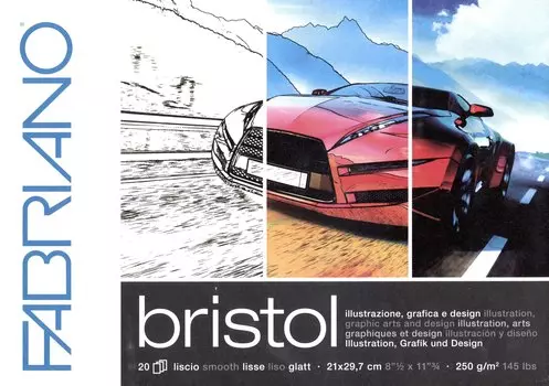 Альбом для зарисовок 21*29,7см 20л "Bristol" склейка, 240г/м2, Fabriano