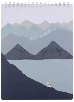 Блокнот 156*207мм 80л кл. "Mountains", озеро, карт.обл., спираль, микротекстурирование, ламинация
