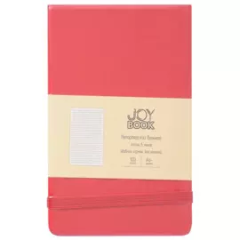 Блокнот А6 100л лин. "Joy Book. Очень красный" иск.кожа, тонир.блок, скругл.углы, горизонт.резинка, карман, инд.уп.