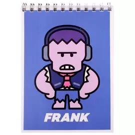 Блокнот А6 40л нелин. "Leon, Amber, Emz, Nita, Frank" спираль, Brawl Stars