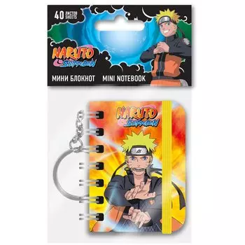 Блокнот А7 40л "Naruto" евроспираль, эласт.держатель