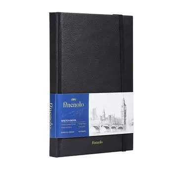 Блокнот для зарисовок 14,8*21см 40л "Finenolo" 160г/м2, 7БЦ, черный