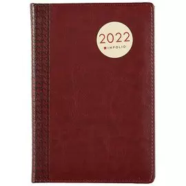 Ежедневник дат. 2022г. А5 176л "Lozanna" коричневый, иск.кожа, тв.переплет, поролон, прострочка, тисн. по корешку, ляссе