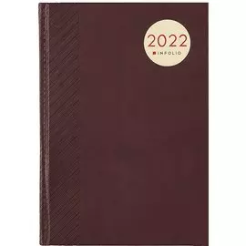 Ежедневник дат. 2022г. А5 176л "Velure" коричневый, иск.кожа, тв.переплет, поролон, ляссе, тисн. по корешку