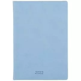 Ежедневник дат. 2022г. А5 176л "Vienna" голубой, иск.кожа, обл.поролон, ляссе