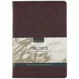 Ежедневник дат. 2023г. А5 176л "Tailor s" коричневый, иск.кожа, тв.переплет, обл.поролон, тонир.блок, ляссе