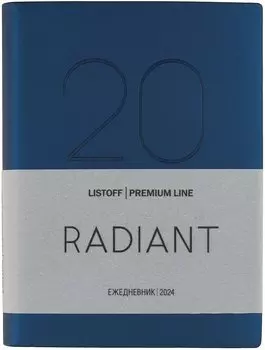 Ежедневник дат. 2024г. А6 176л "Radiant" синий, иск.кожа, интегр.переплет, покрытие Soft Touch, тонир.блок, офсет, ляссе