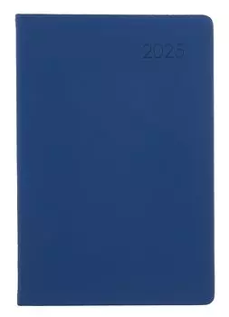 Ежедневник дат. 2025г. А5 176л "Paragraph" синий, 7Б, тв.переплет, иск.кожа, покрытие Soft Touch, термотиснение, тонир.блок, скругл.углы, вырубка, ляссе, инд.уп