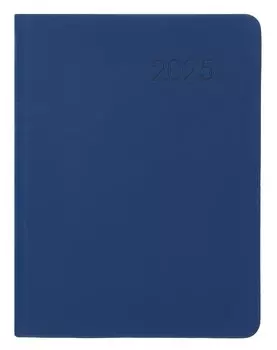 Ежедневник дат. 2025г А6 176л "Paragraph" синий, 7Б, тв.переплет, иск.кожа, термотиснение, покрытие Soft Touch, скругл.углы, тонир.блок, ляссе, инд.уп
