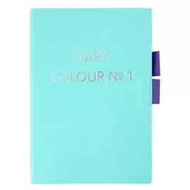 Ежедневник недат. А5 136л "Colour. No 1" мятный, интегр.переплет, иск.кожа, тисн.фольгой, серебро, офсет, ляссе