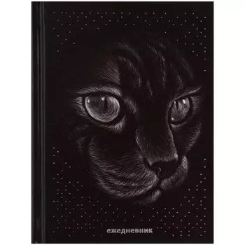 Ежедневник недат. А6 112л "Кошка" 7БЦ, ламинация Glitter, тиснение фольгой, офсет