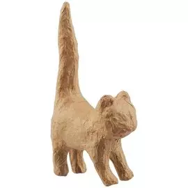 Фигурка из папье-маше объемная "Кошка длинный хвост", мини