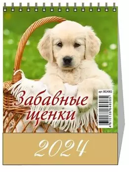 Календарь 2024г 100*140 "Забавные щенки" настольный, домик