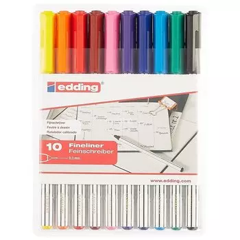 Капиллярные ручки Edding, 10 цветов