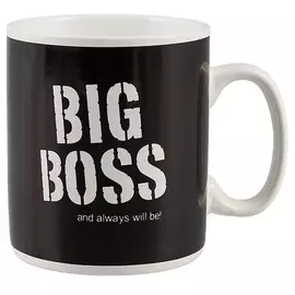 Кружка керамическая "Big boss", черная, 750 мл