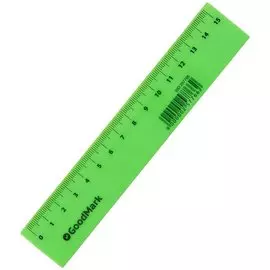 Линейка 15 см пластик, "Neon", GoodMark