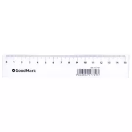 Линейка пластиковая GoodMark, 15 см